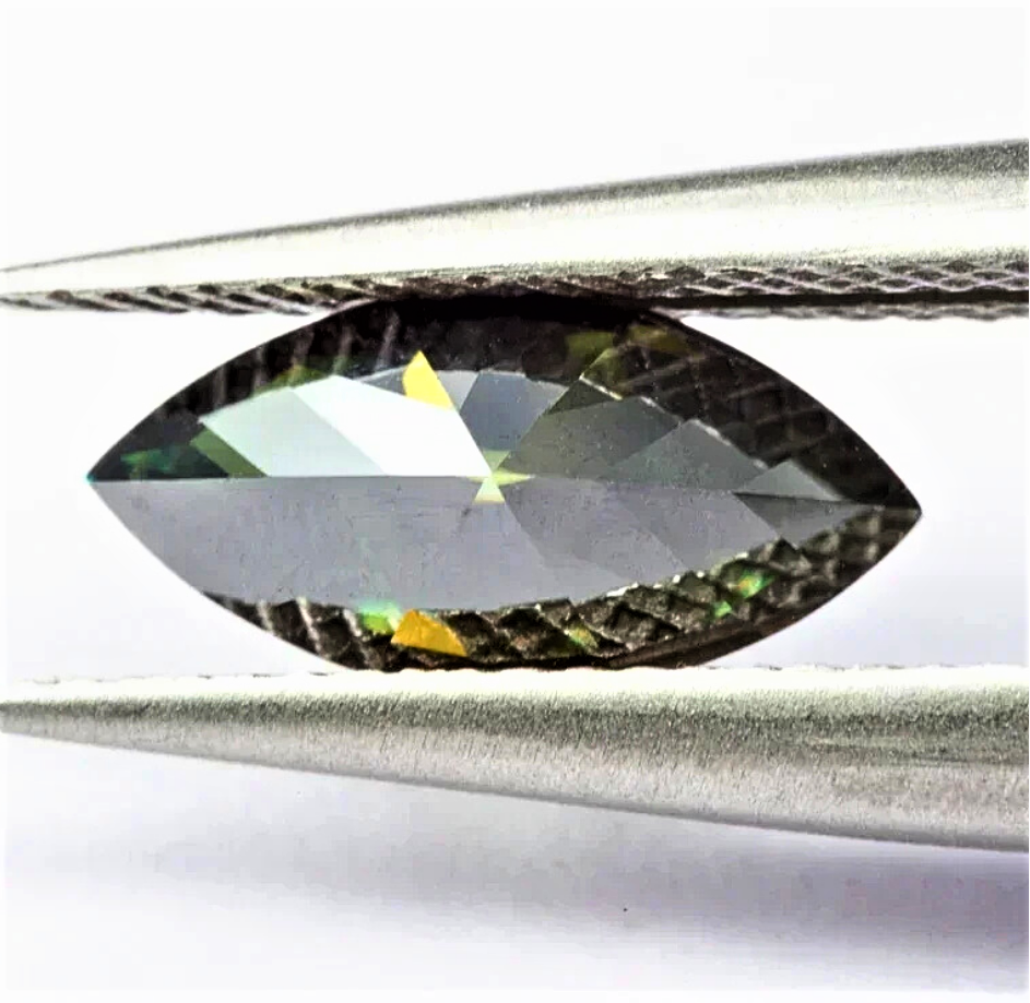 Moissanite Giallo/Verde Taglio Marquise