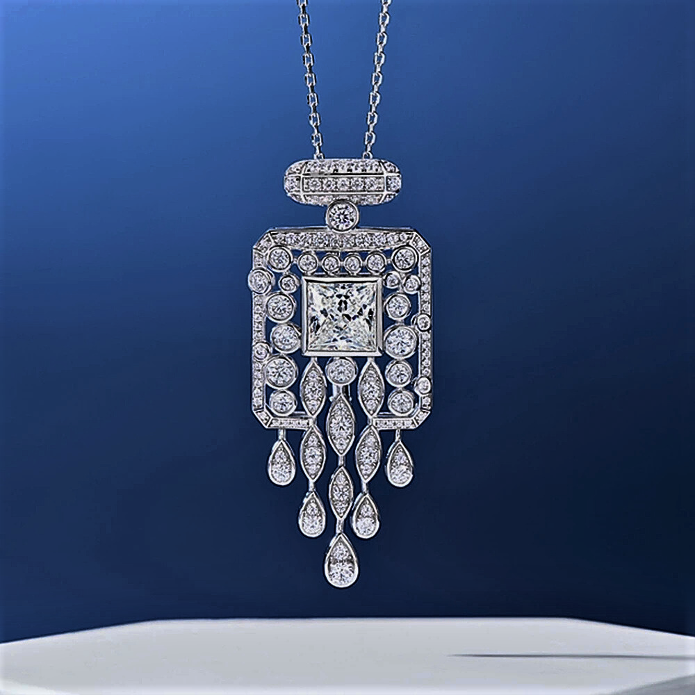 Collana Stile Liberty con Pendente/Spilla in Diamanti Lab Grown