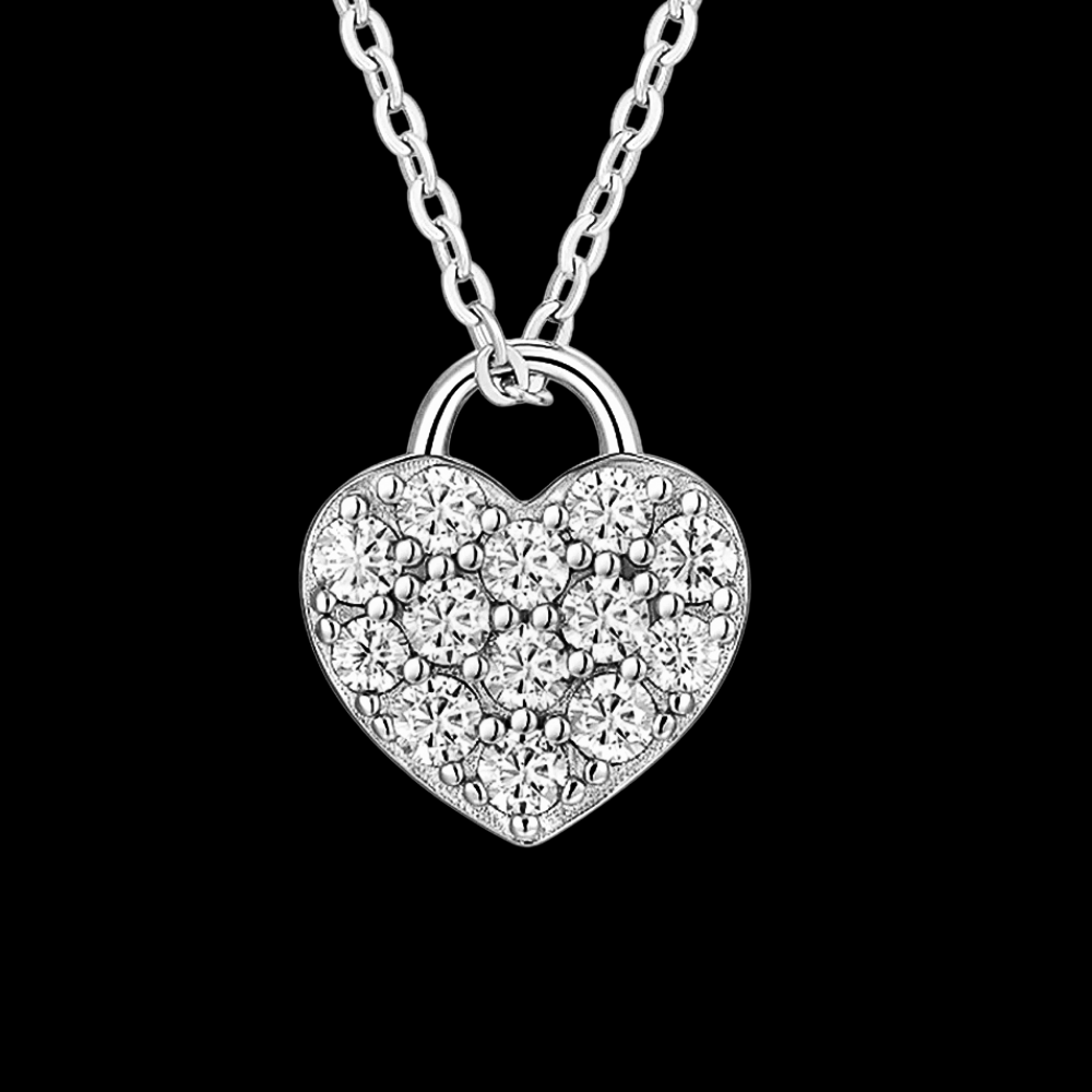 Collana con Cuore in Moissanite D color per ct 0.65
