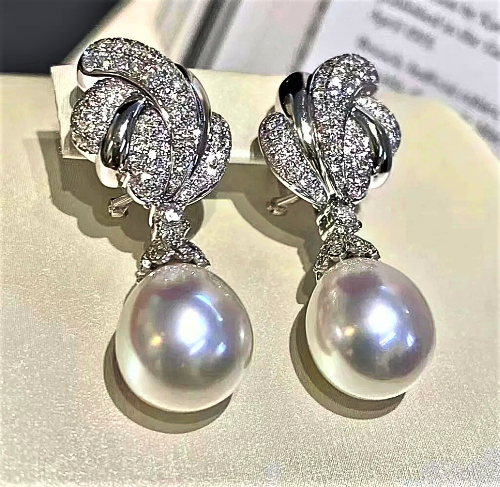 Orecchini con Perle d'Acqua Dolce Naturali a Goccia da 10-11 mm