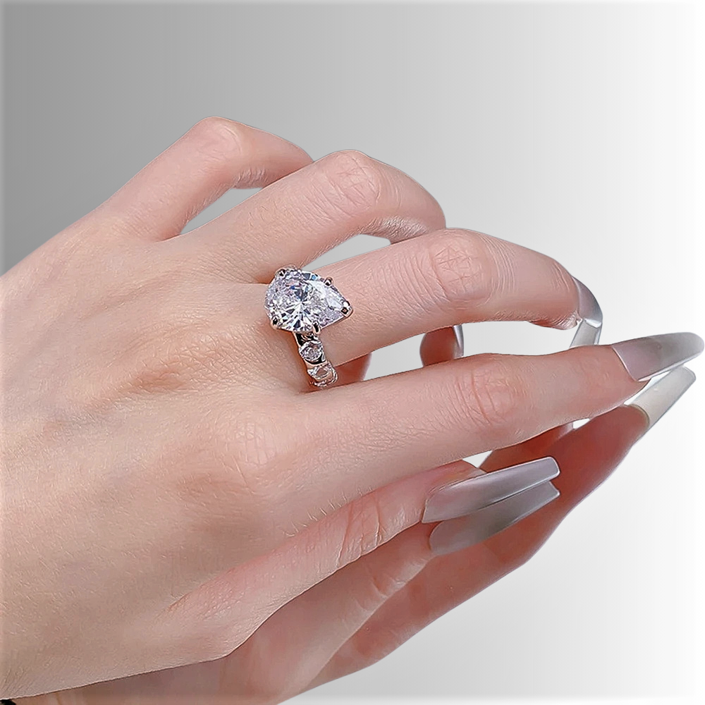 Fascia con Diamante Coltivato Taglio Goccia
