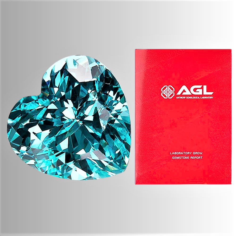 Tormalina Paraiba Lab Grown Taglio Cuore Certificata
