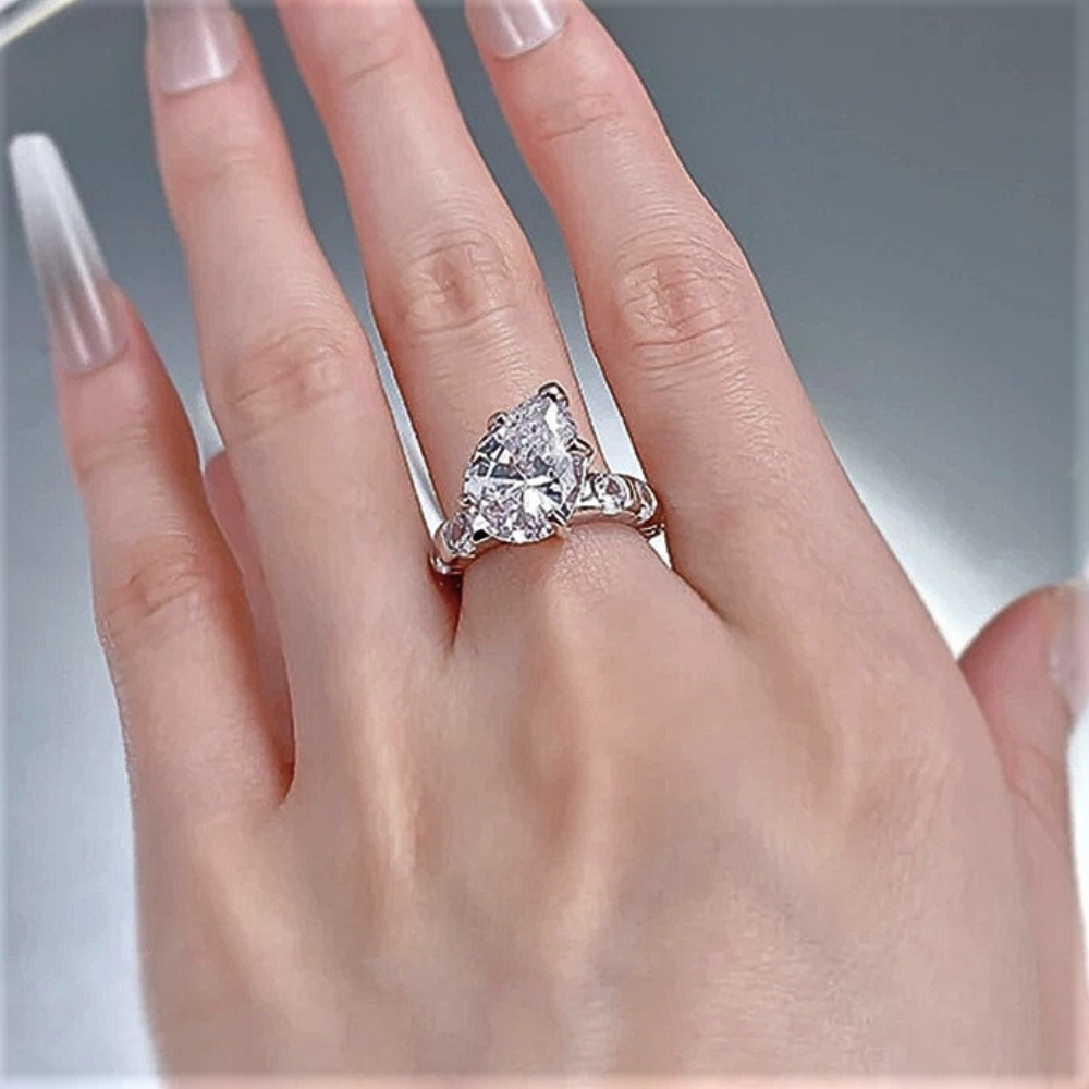 Fascia con Diamante Coltivato Taglio Goccia
