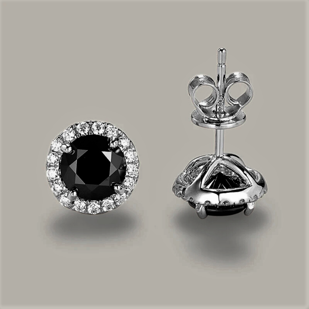 Parure Collana e Orecchini in Moissanite Nera