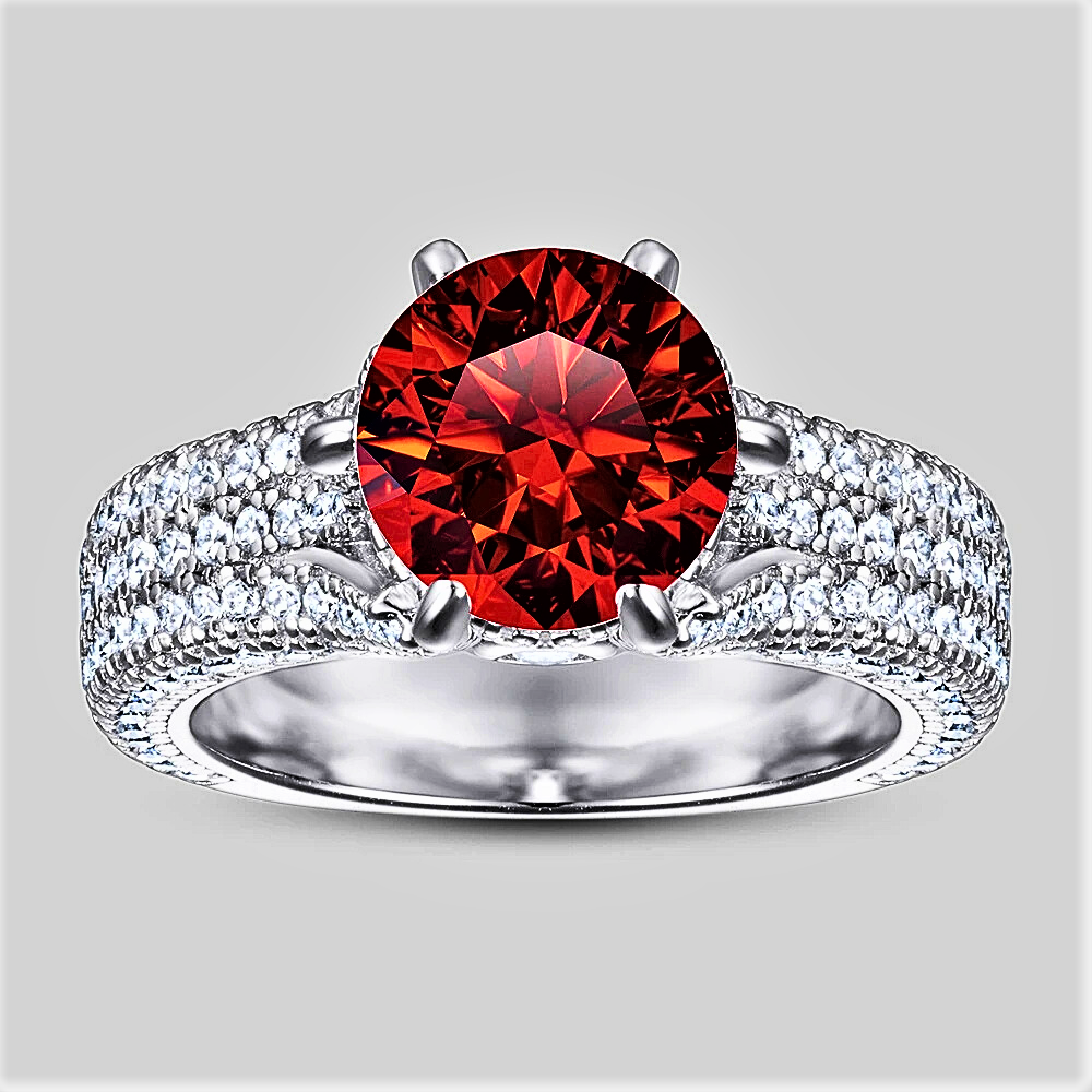 Mini Collezione di Solitari con Pavè di Moissanite di ct 2,00 e Brillanti Coltivati