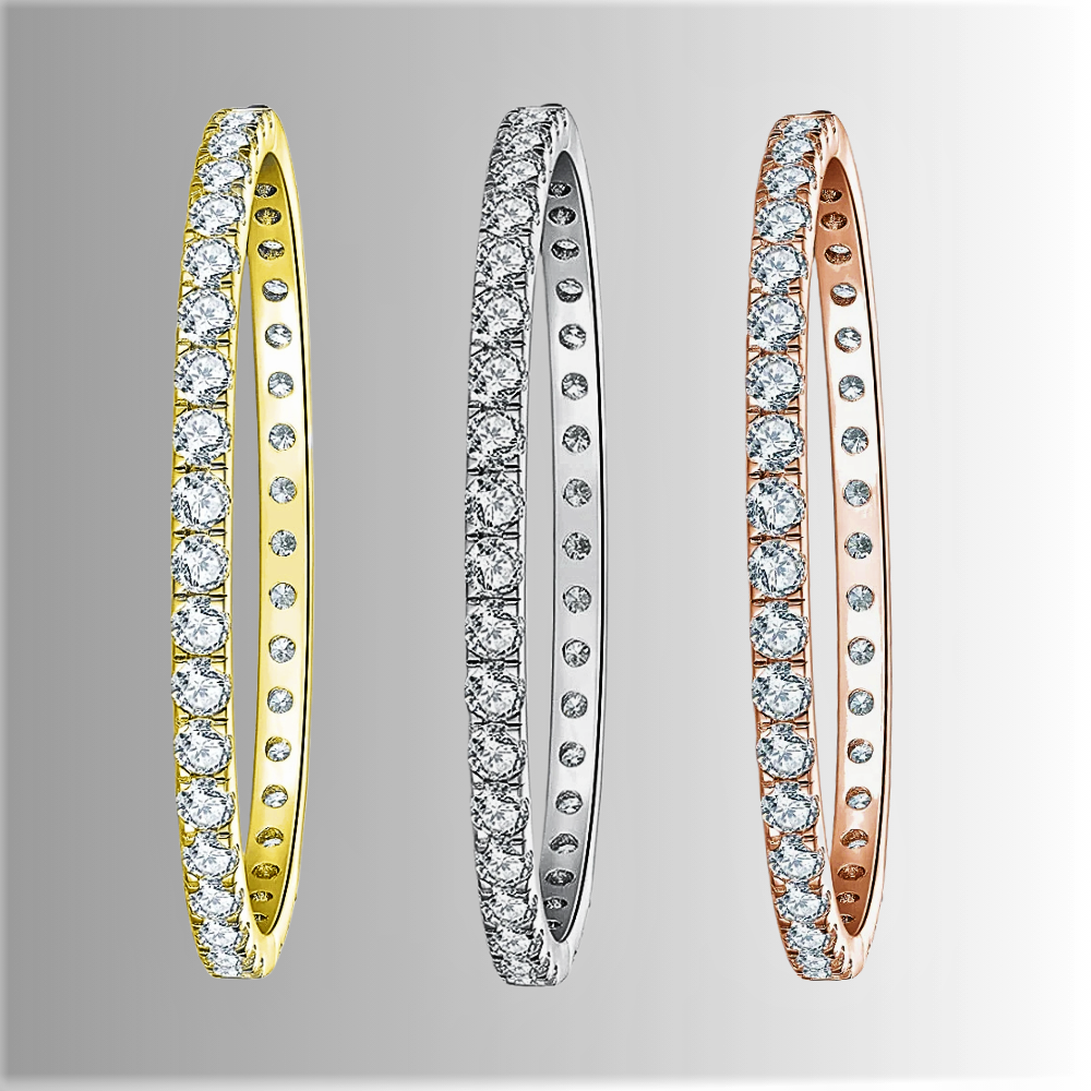 Bracciale Rigido Lux Eternity con Moissaniti D Color fino a 12 Carati