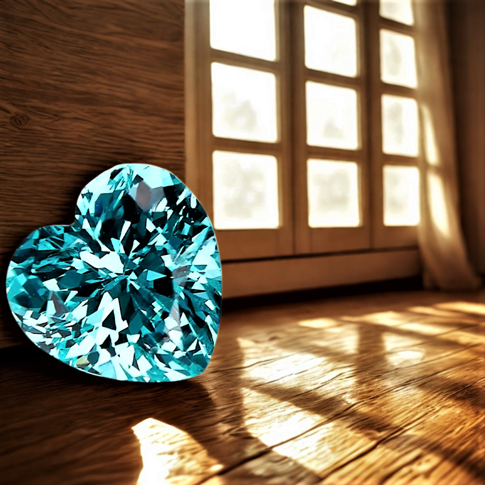 Tormalina Paraiba Lab Grown Taglio Cuore Certificata