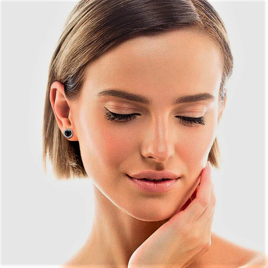 Parure Collana e Orecchini in Moissanite Nera