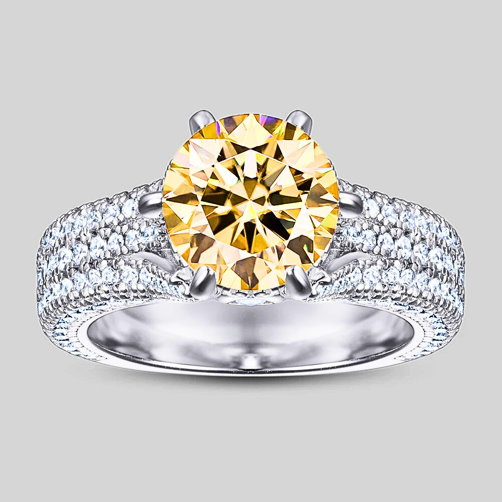 Mini Collezione di Solitari con Pavè di Moissanite di ct 2,00 e Brillanti Coltivati
