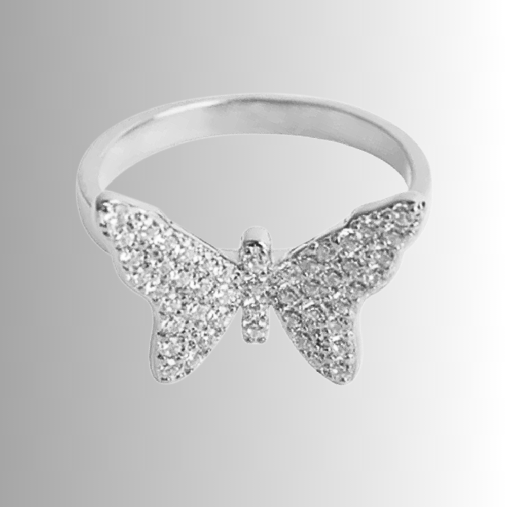 Anello a Farfallina con Moissanite D Color VVS1