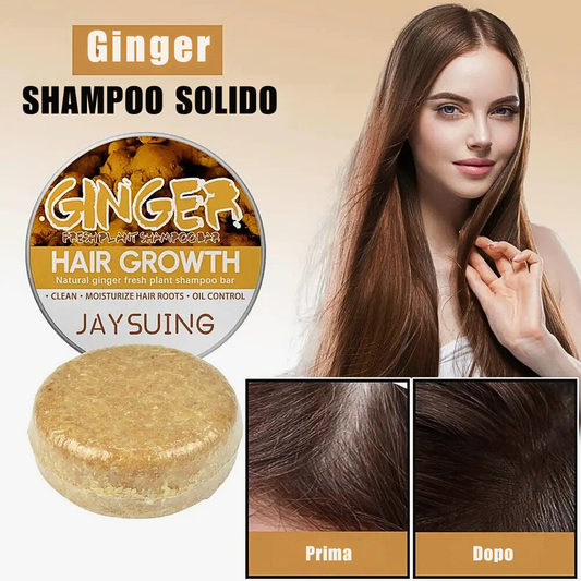 Shampoo Solido allo Zenzero Anticaduta e Ricrescita 100% BIO