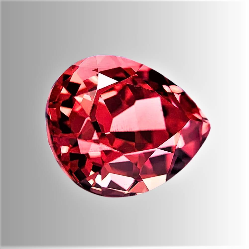 Zaffiro Padparadscha Lab Grown Taglio Goccia Certificato