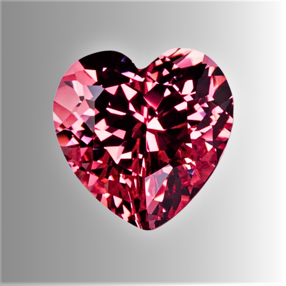 Zaffiro Padparadscha Lab Grown Taglio Cuore con Certificato