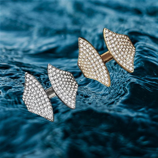 Fascia a Doppio Ventaglio con Moissaniti D color VVS1 Certificate