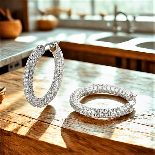 Orecchini a Cerchio Maxi con Moissaniti D Color VVS1