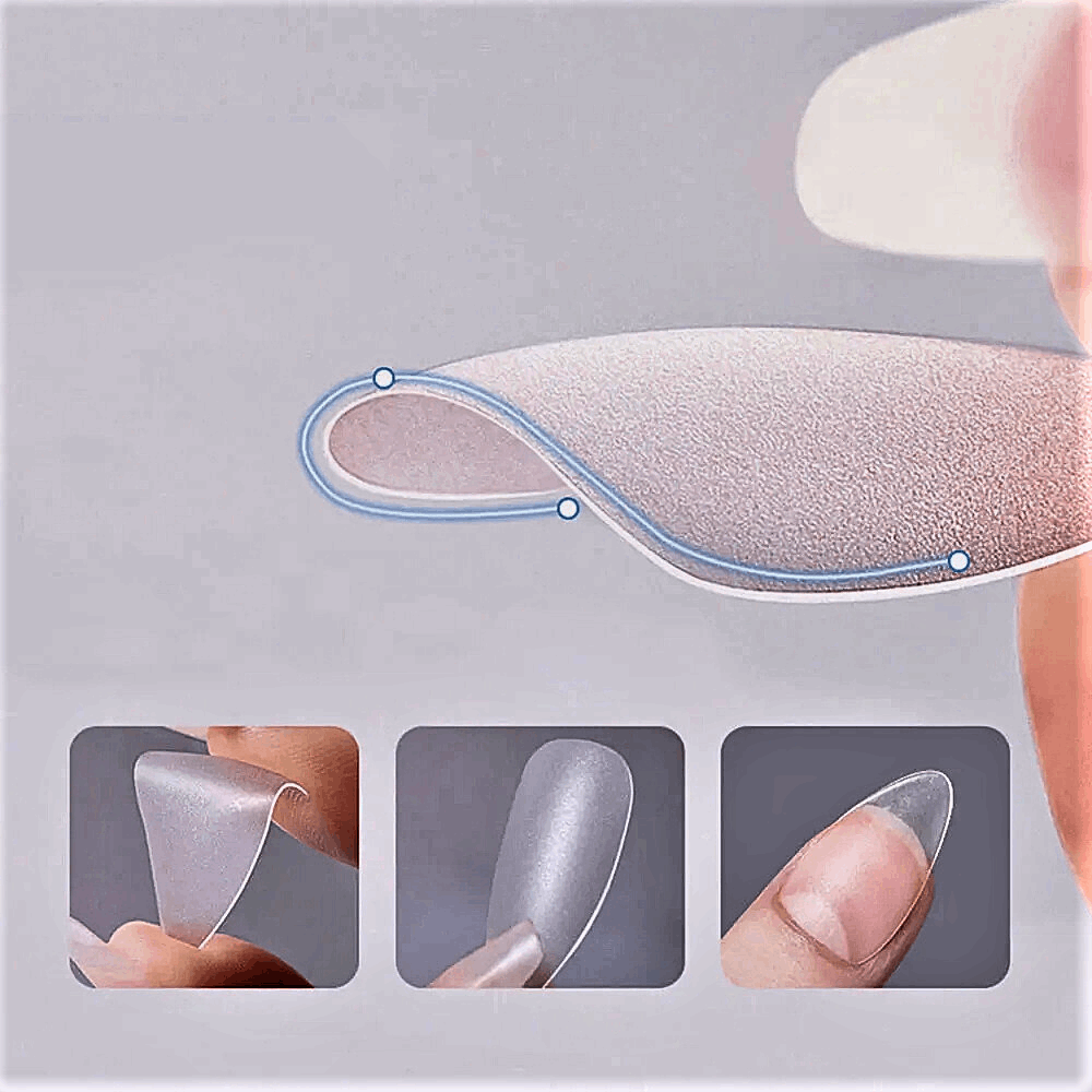 Set Professionale da 120 Pezzi di Unghie in Resina Acrilica Trasparente