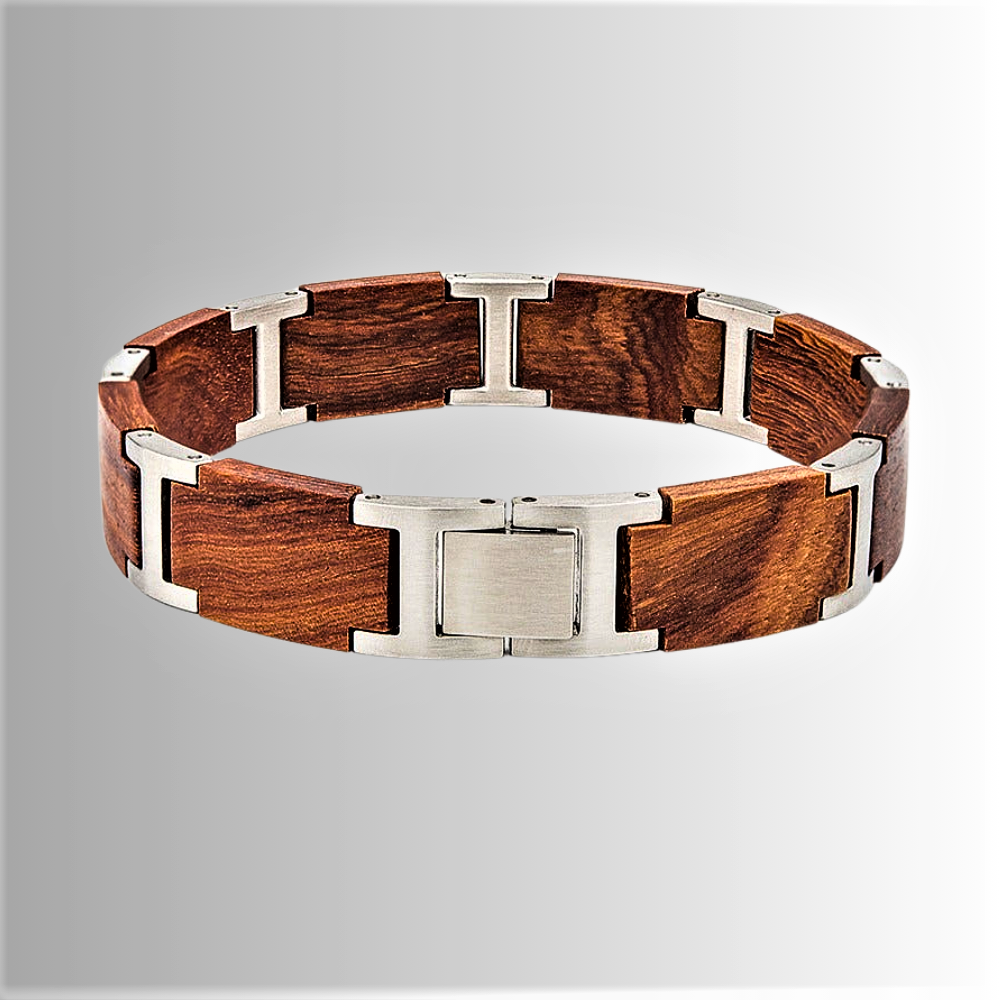 Pulsera de Madera y Acero - Cada día en Armonía con la Naturaleza
