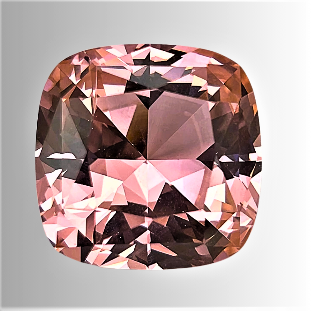 Morganite Rosa Pesca Lab Grown Taglio Cuscino Certificata
