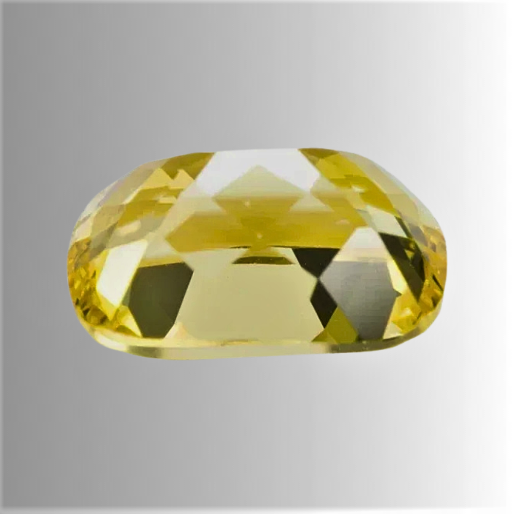 Zaffiro Giallo Lab Grown Taglio Cuscino Allungato Certificato