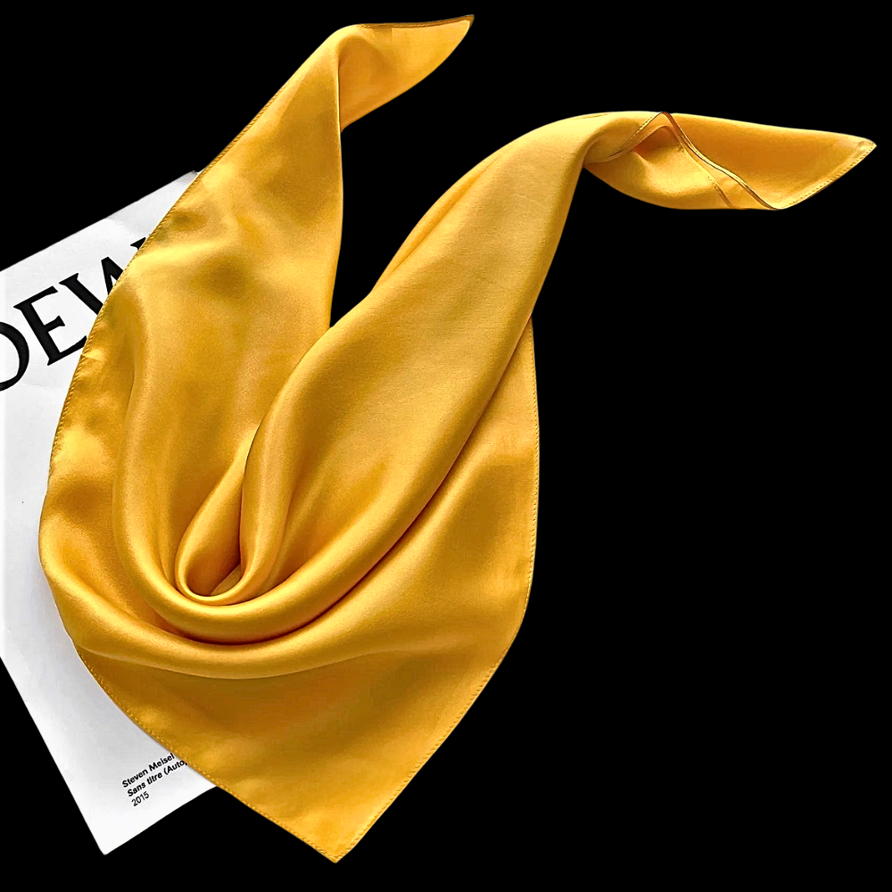 Foulard in Satin di Seta Tinta Unita