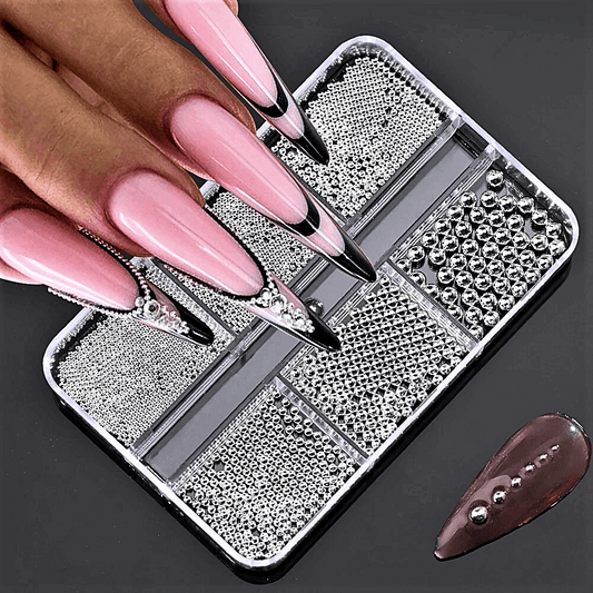 Set di Micro Sfere in Acciaio Placcato: Eleganza e Creatività per Nail Art Esclusive