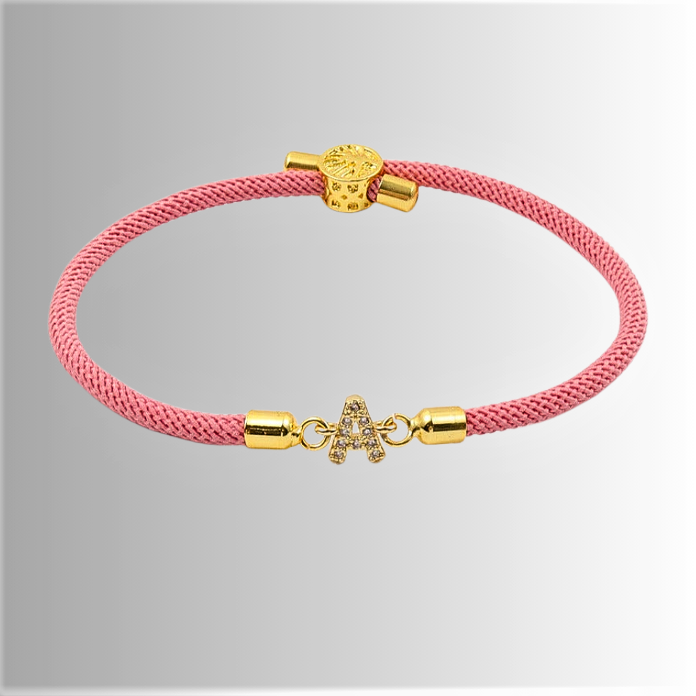Fabric Bracelet with Initial - Touch of Everyday Color