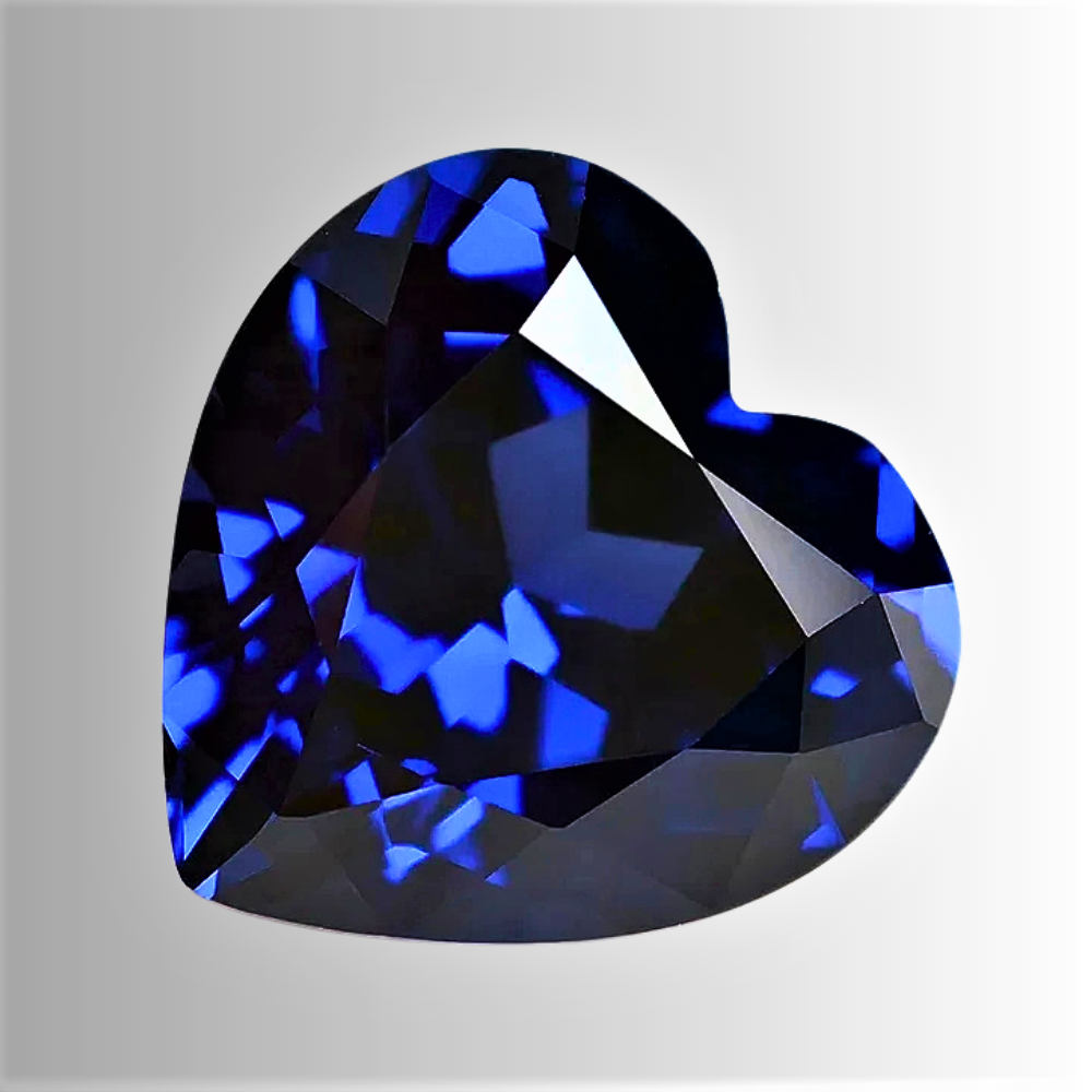 Zaffiro Royal Blue Lab Grown Taglio Cuore Certificato