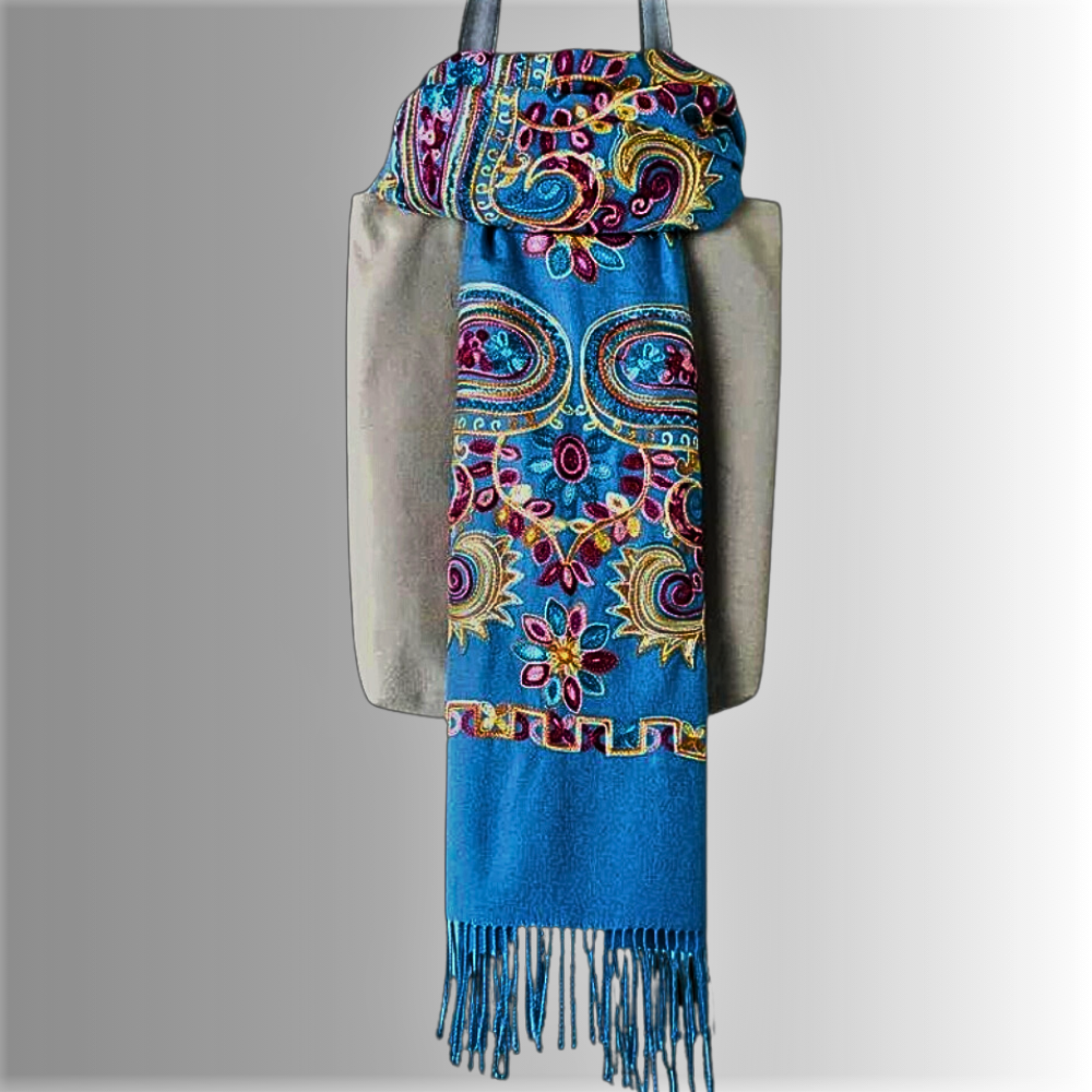 Pashmina Ricamata a Mano Eleganza dalla Tradizione Orientale