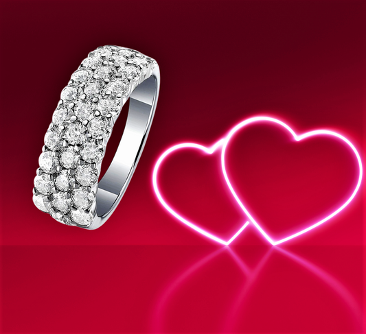 Fascia a tre File di Moissaniti D Color per ct 1.80