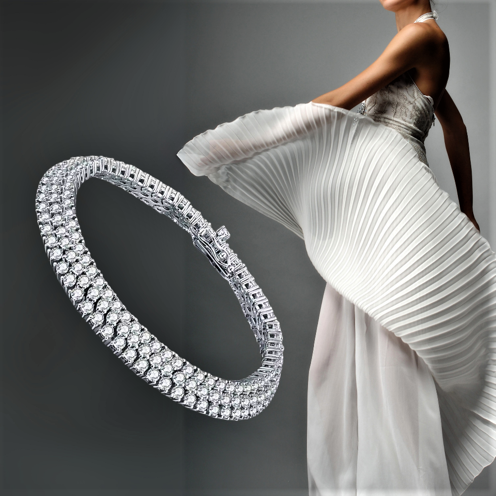 Bracciale con Pavè di Moissaniti Certificate: Un Capolavoro di Lusso ed Eleganza