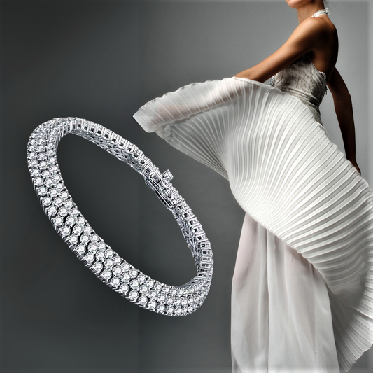 Bracciale a 3 File di Moissaniti Certificate: Un Capolavoro di Lusso ed Eleganza