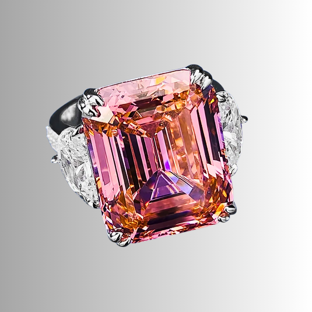 Fascione con Tormalina Rosa/Arancio e Diamanti Lab Grown