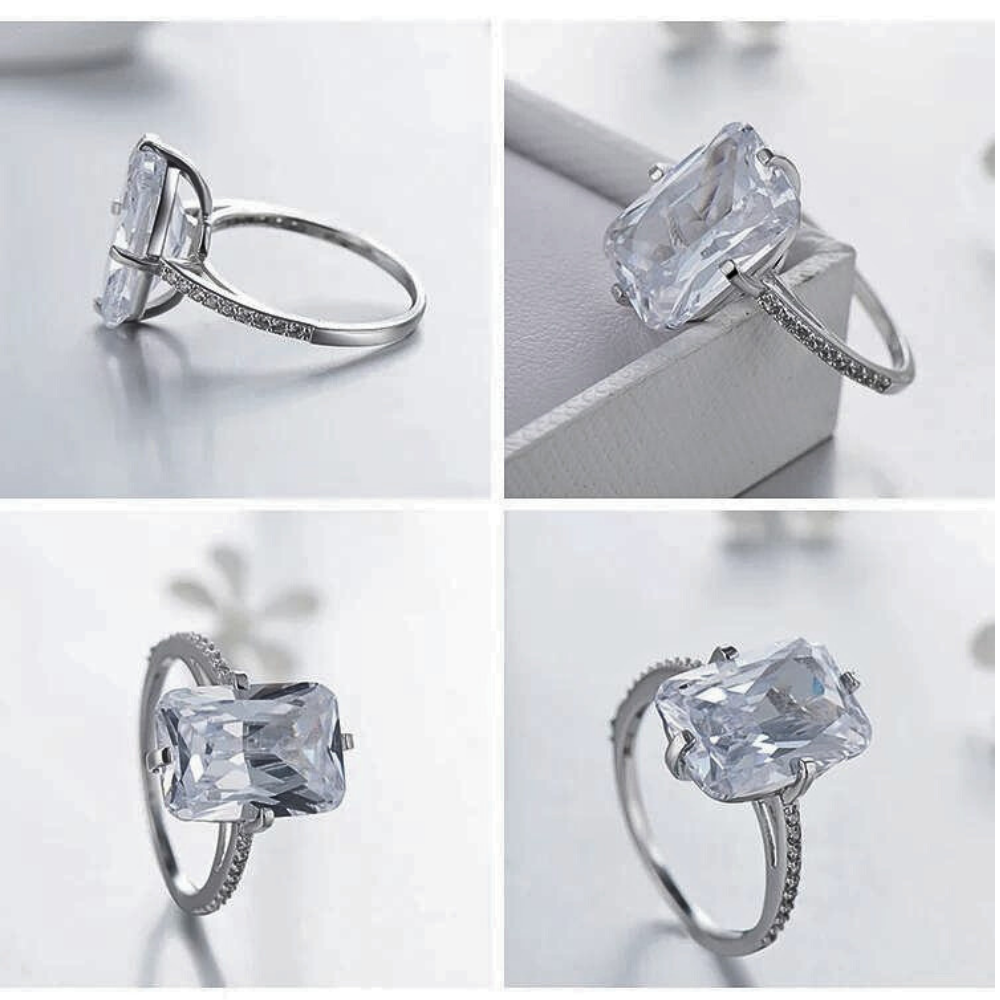 Anillo de plata brillante