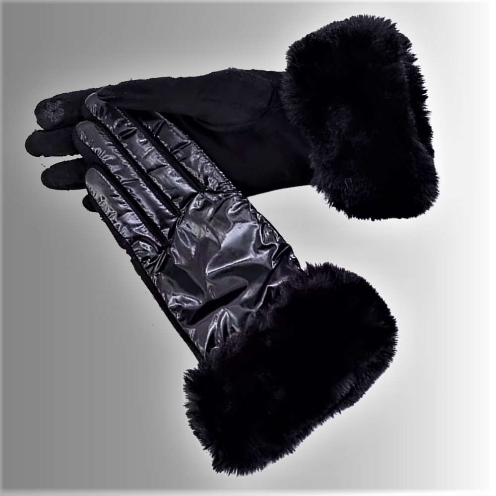 Elegantes guantes de satén y gamuza para pantalla táctil