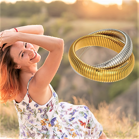 Bracciale Doppio Bicolore "Canna del Gas" Il Made in Italy al Tuo Polso