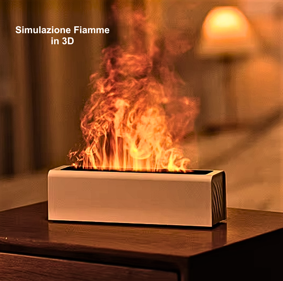 Diffusore per Aromaterapia con Simulazione di Fiamme Colorate: Design e Benessere in un Solo Dispositivo