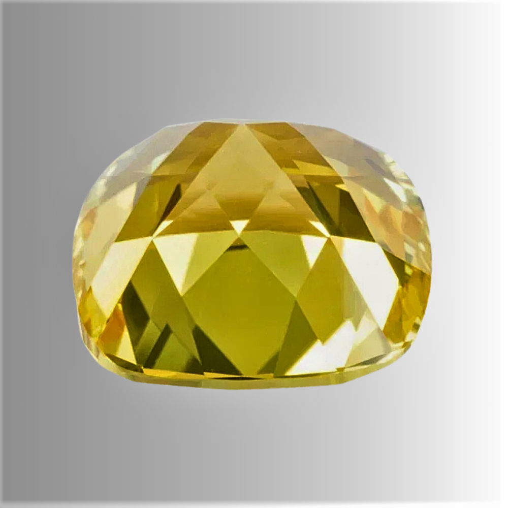 Zaffiro Giallo Lab Grown Taglio Cuscino Certificato