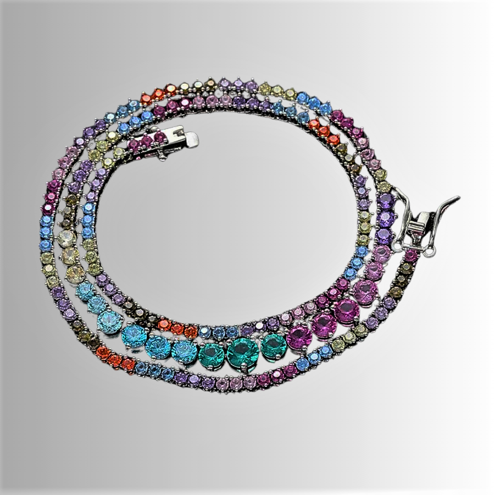 Collar de tenis "Multicolor": un arcoíris brillante para tu outfit