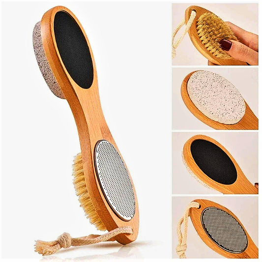 Spazzola in Legno per Pedicure Multiuso 4 in 1