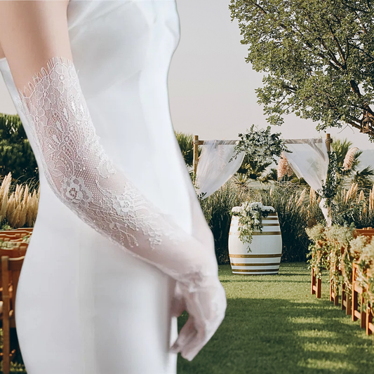 Guanti da Cerimonia in Pizzo Bianco