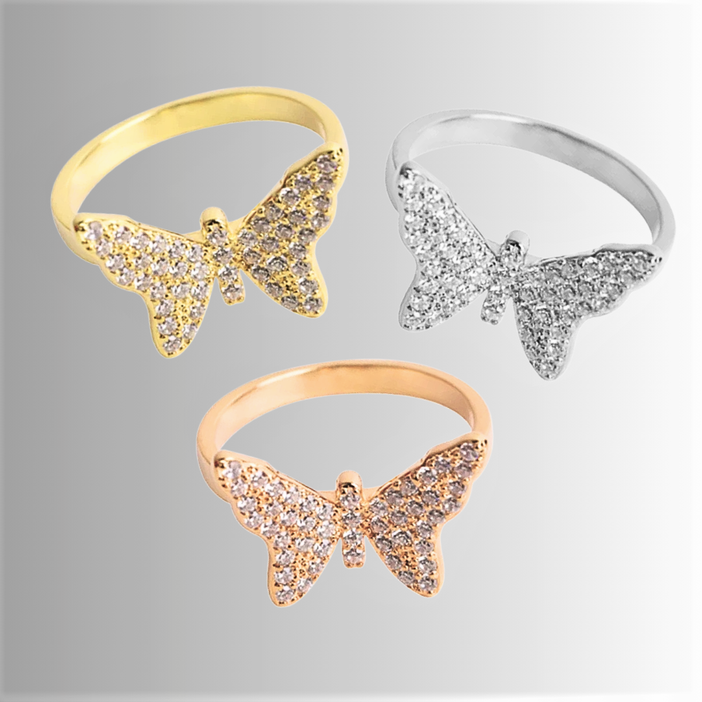 Anello a Farfallina con Moissanite D Color VVS1