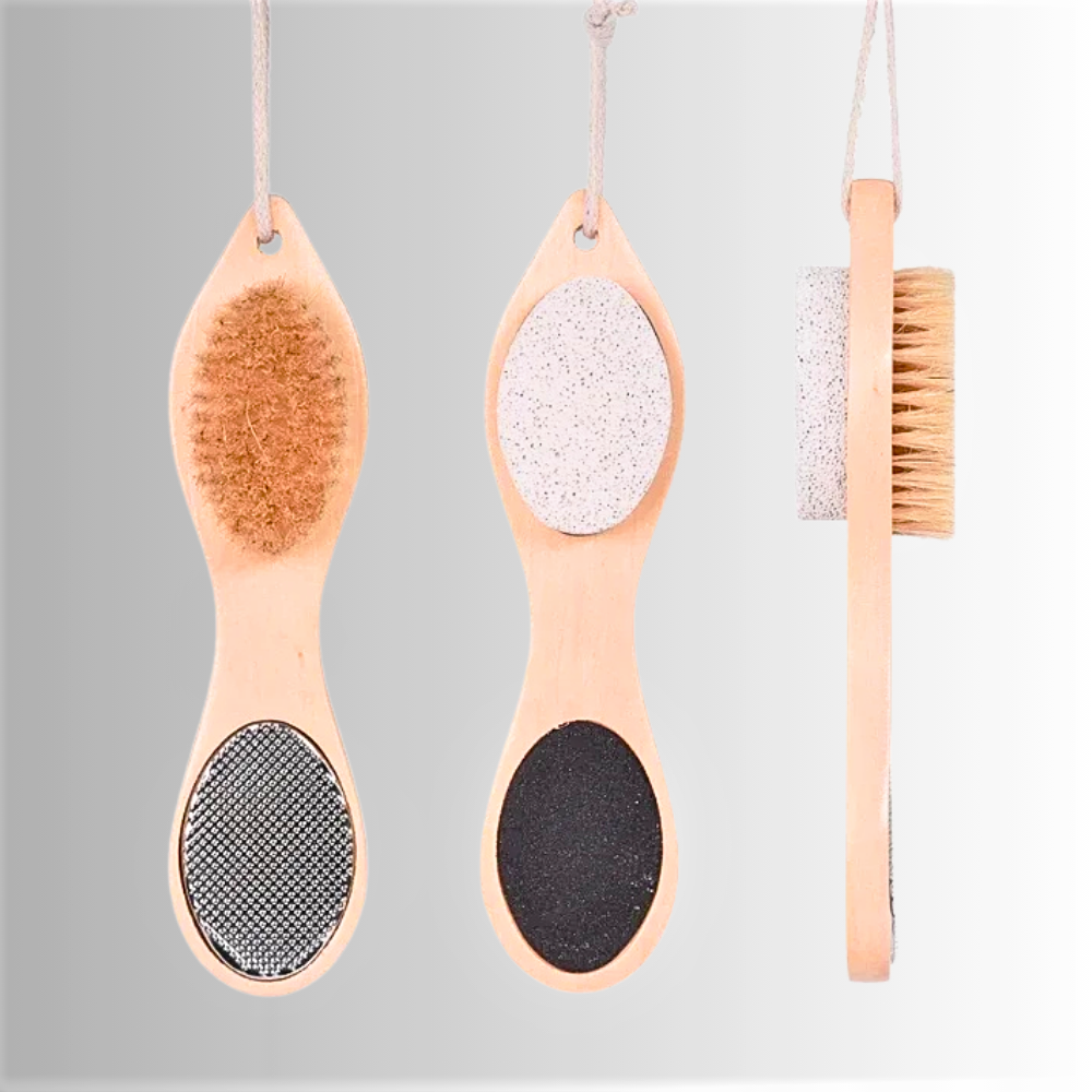 Spazzola in Legno per Pedicure Multiuso 4 in 1