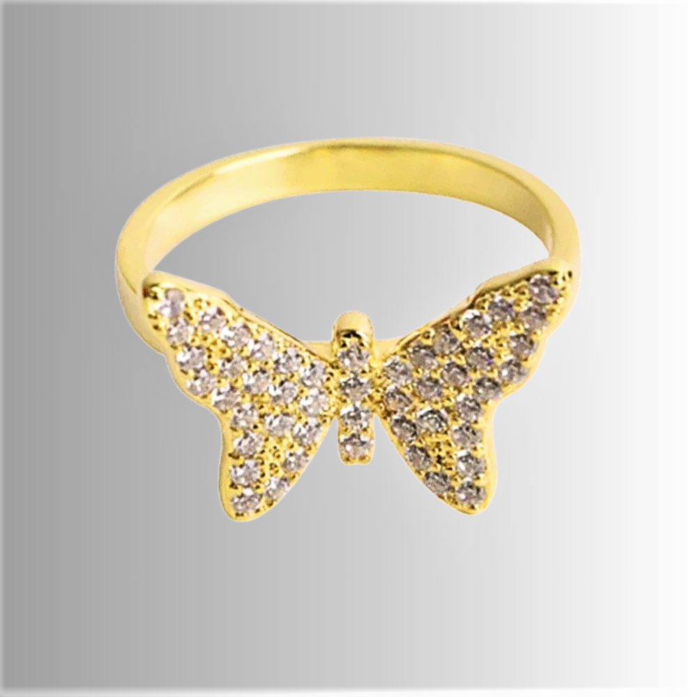 Anello a Farfallina con Moissanite D Color VVS1