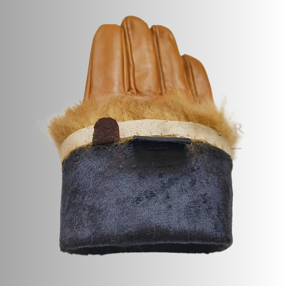 Guanti in Pelle di Pecora, Pelliccia di Lapin e fodera in Velluto