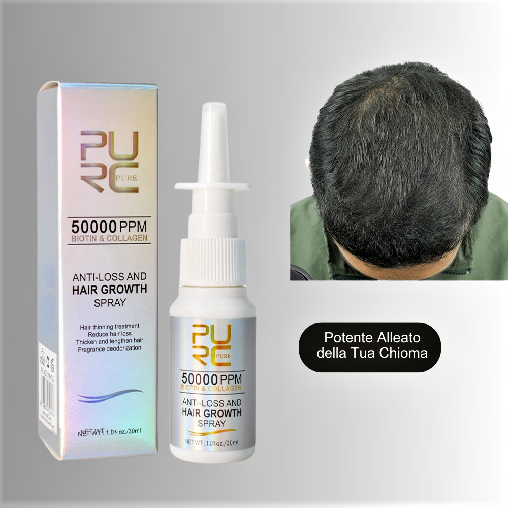 Spray para el crecimiento del cabello con biotina y colágeno