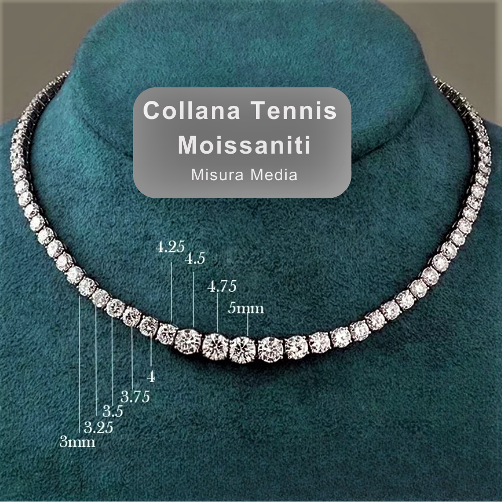 Collana Tennis a Scalare con Moissanite D Color: Fascino Discreto, Lusso Inconfondibile