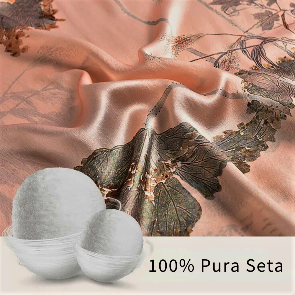 Sciarpa in Seta Pura 100% con Motivi Floreali