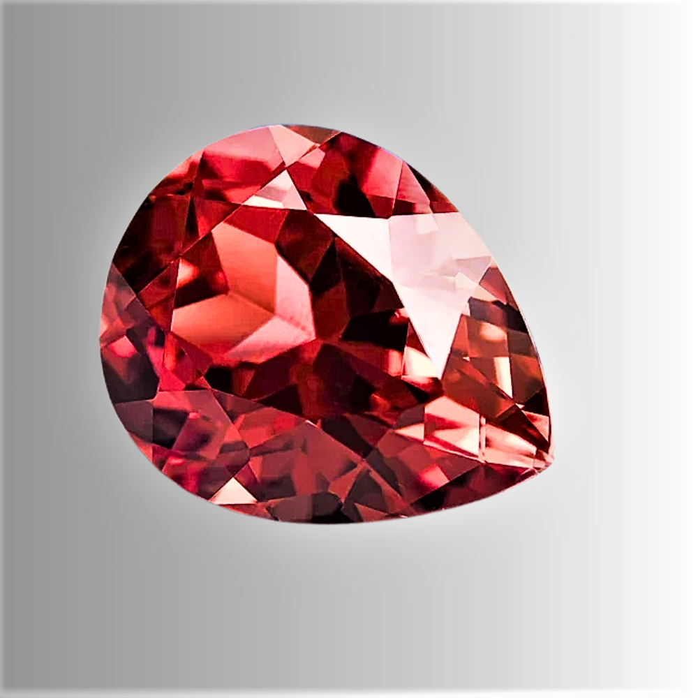 Zaffiro Padparadscha Lab Grown Taglio Goccia Certificato
