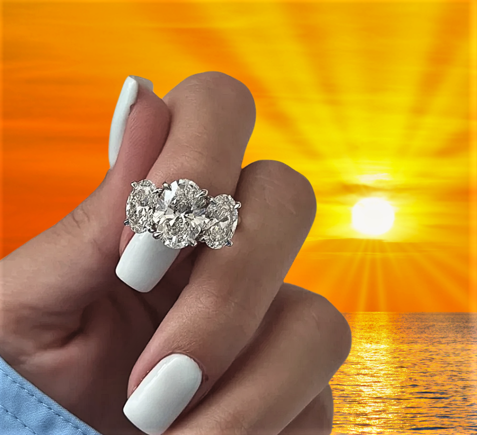 Anello 3 Moissaniti Taglio Ovale per ct 6,00