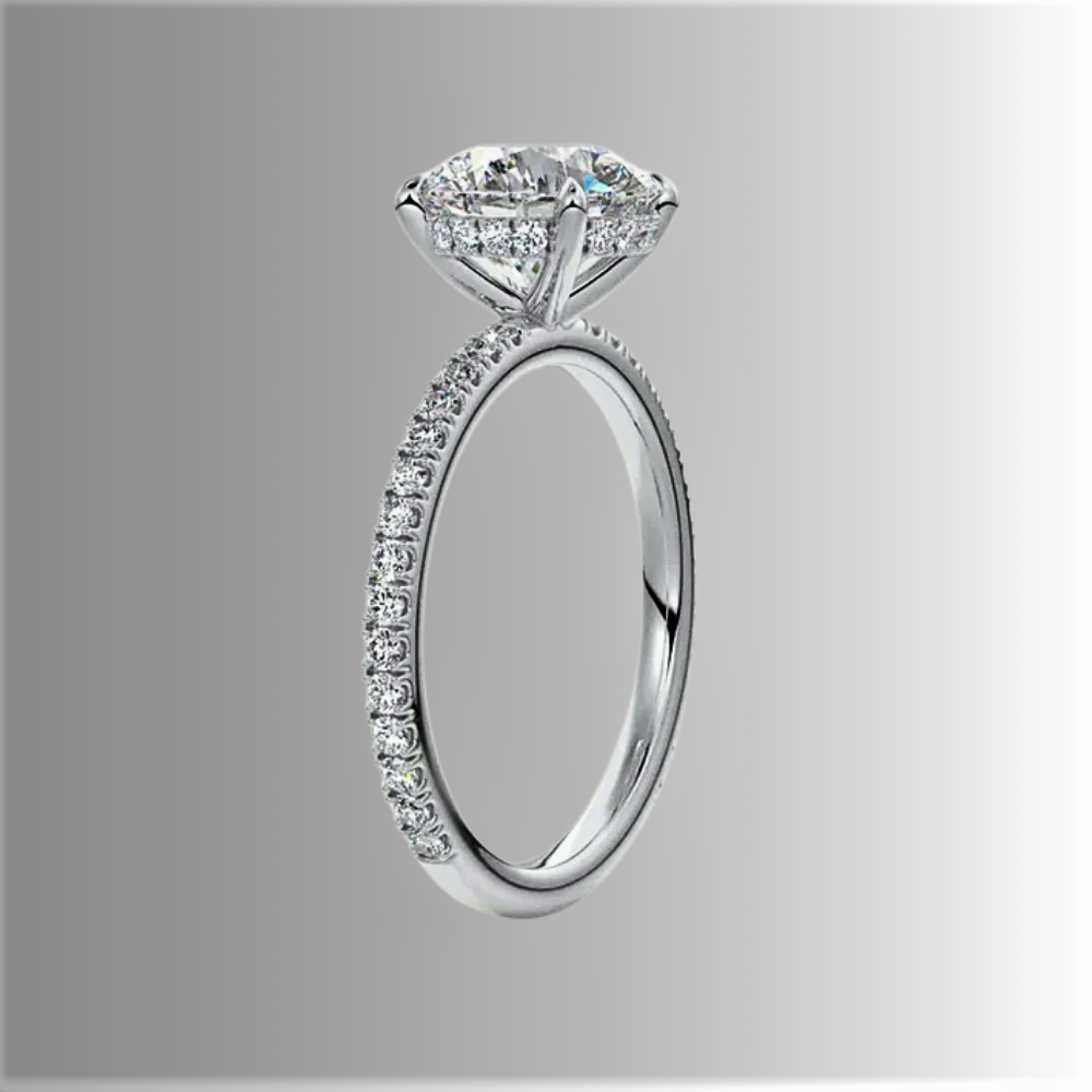 Solitario GlamLuxe con Moissanite 2 Carati: Eleganza Pura in Stile Minimal